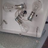 Ceiling lamp in moulded glass by Holophane 1950