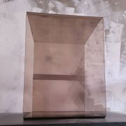 Rectangular piece of furniture or smoked plexiglass coffee table by Michel Dumas.