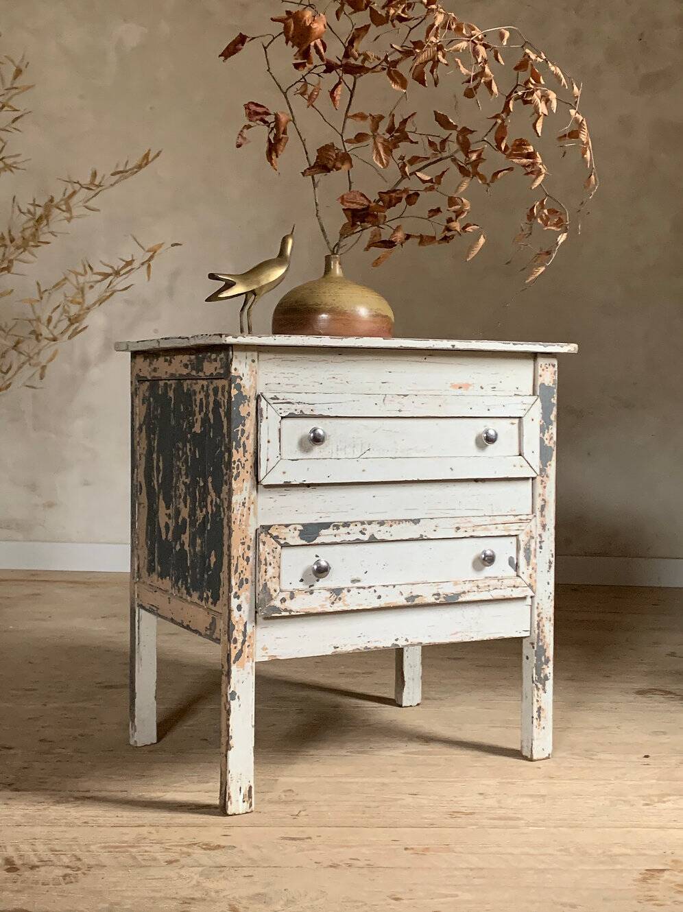 Vintage patinated Parisian chest of drawers