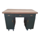 Bureau en métal avec plateau en hévéa