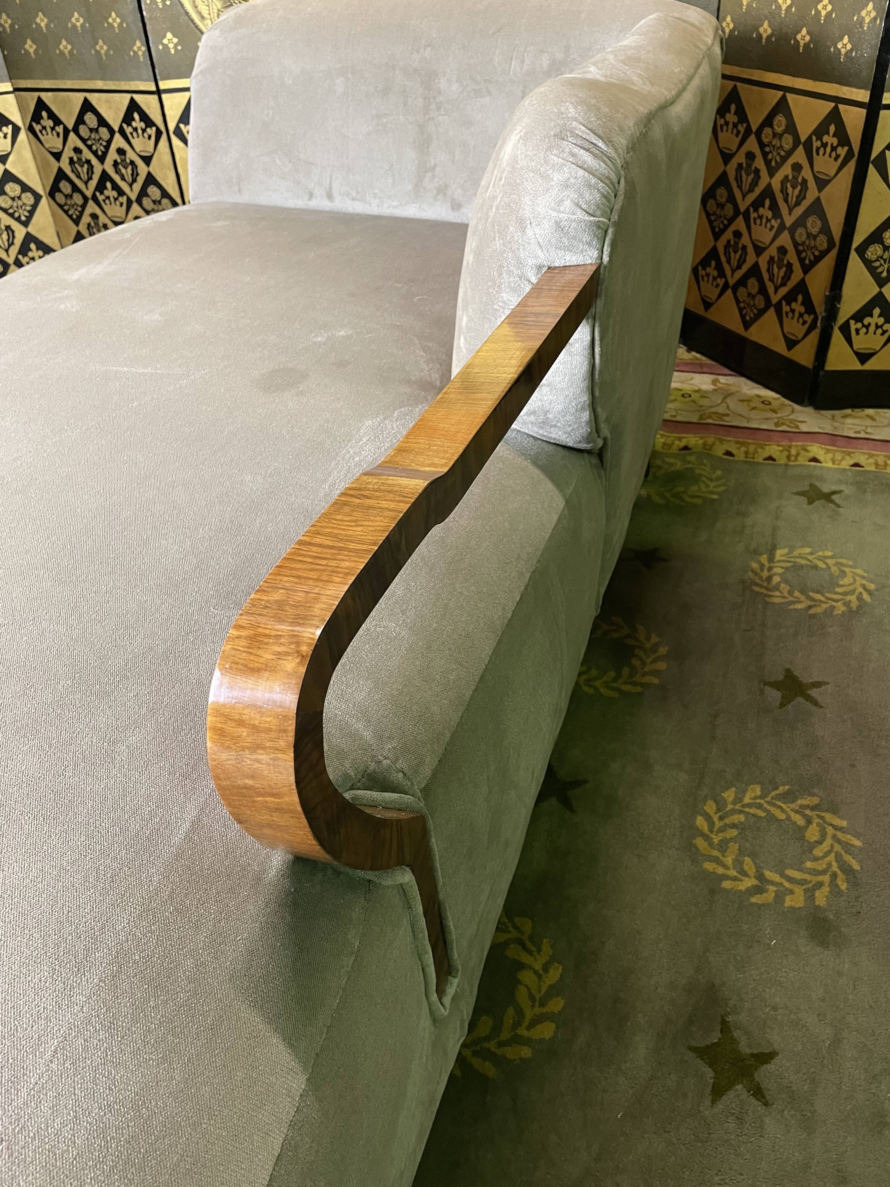 Art Deco era meridian in taupe velvet