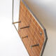 Vintage wicker coat rack with mirror and brass hooks