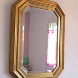Octagonal gilded wooden mirror