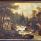 Oil on canvas, mountain landscape, mid-19th century