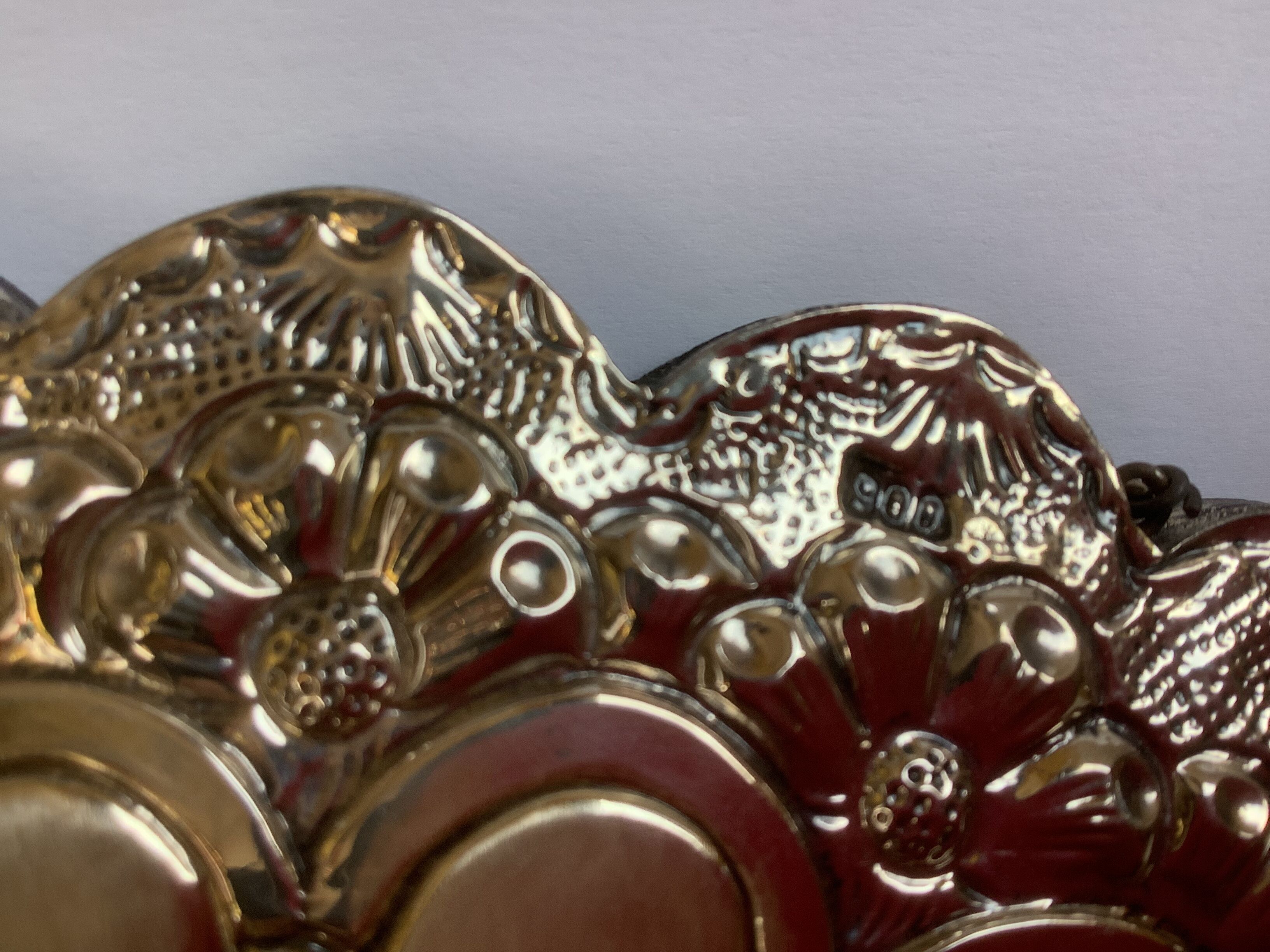 Bridal turkish mirror in silver
