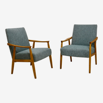 Pair of vintage armchairs in beech year 60