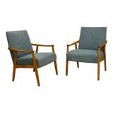 Pair of vintage armchairs in beech year 60