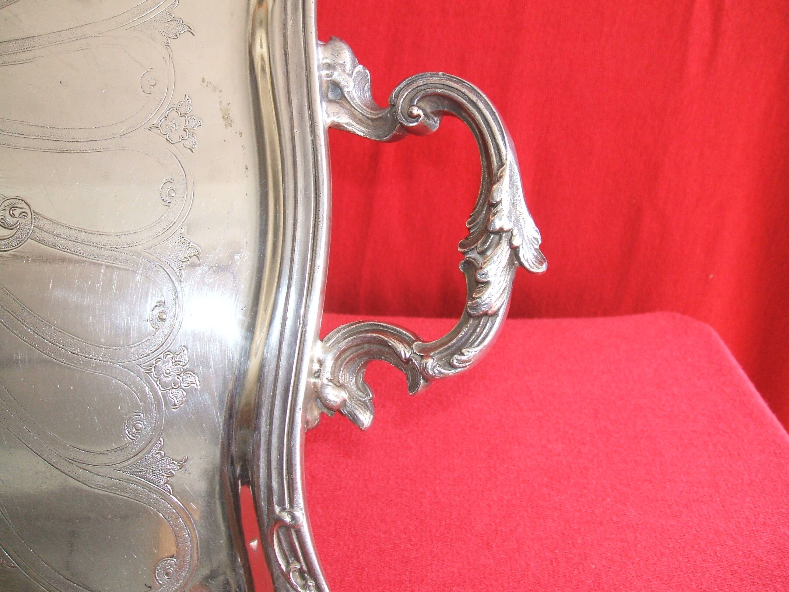 Louis XV-style silver metal platter