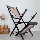 Old deckchair - wooden and cane lounge chair