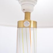 Pair of 1970s tall White Glass Table Lamps model "Candy" by Holmegaard