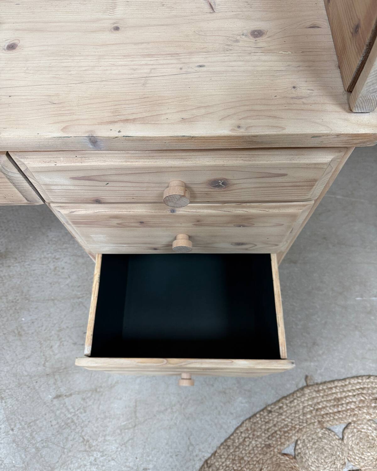 Bureau à rideau vintage, rénové