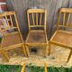 Set of 4 Antique Bistrot Chairs in Baumann Style Wood from the 60s