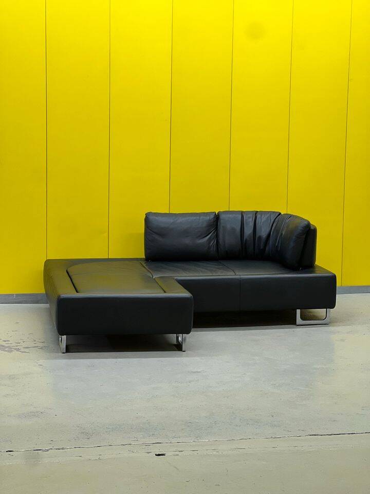 Black Leather De Sede DS-165 Sofa