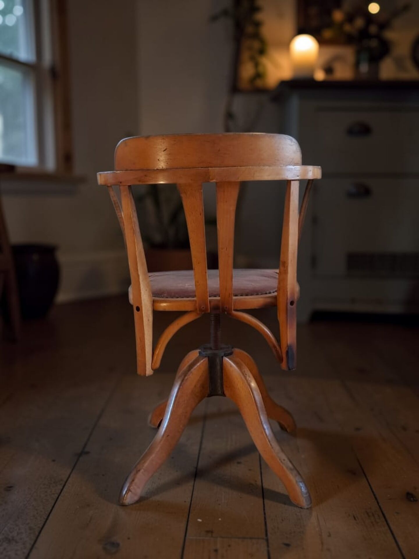 Siège de bureau rotatif en chêne, 1930s