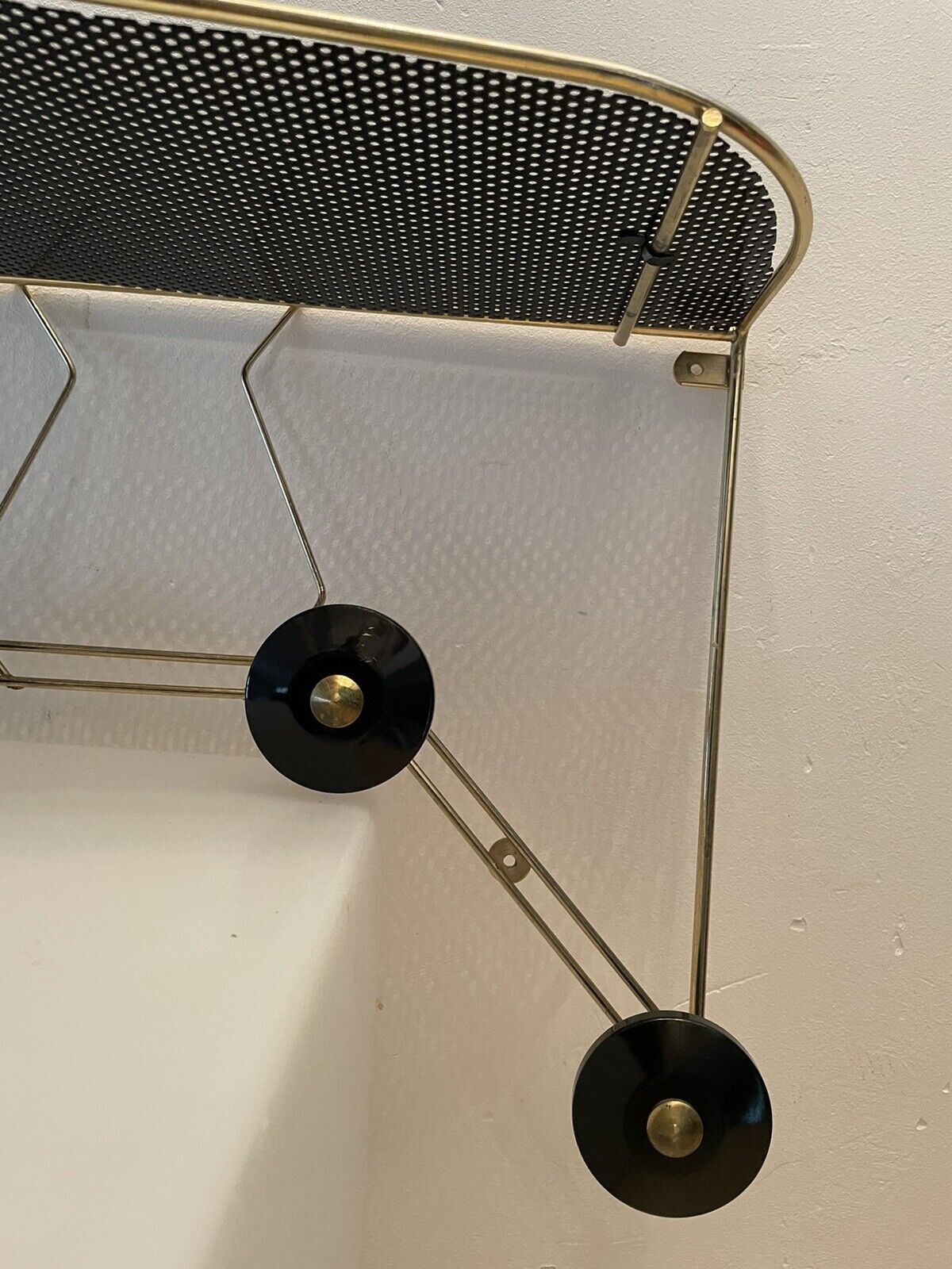 Vintage coat rack, 50s, 60's, perforated tole