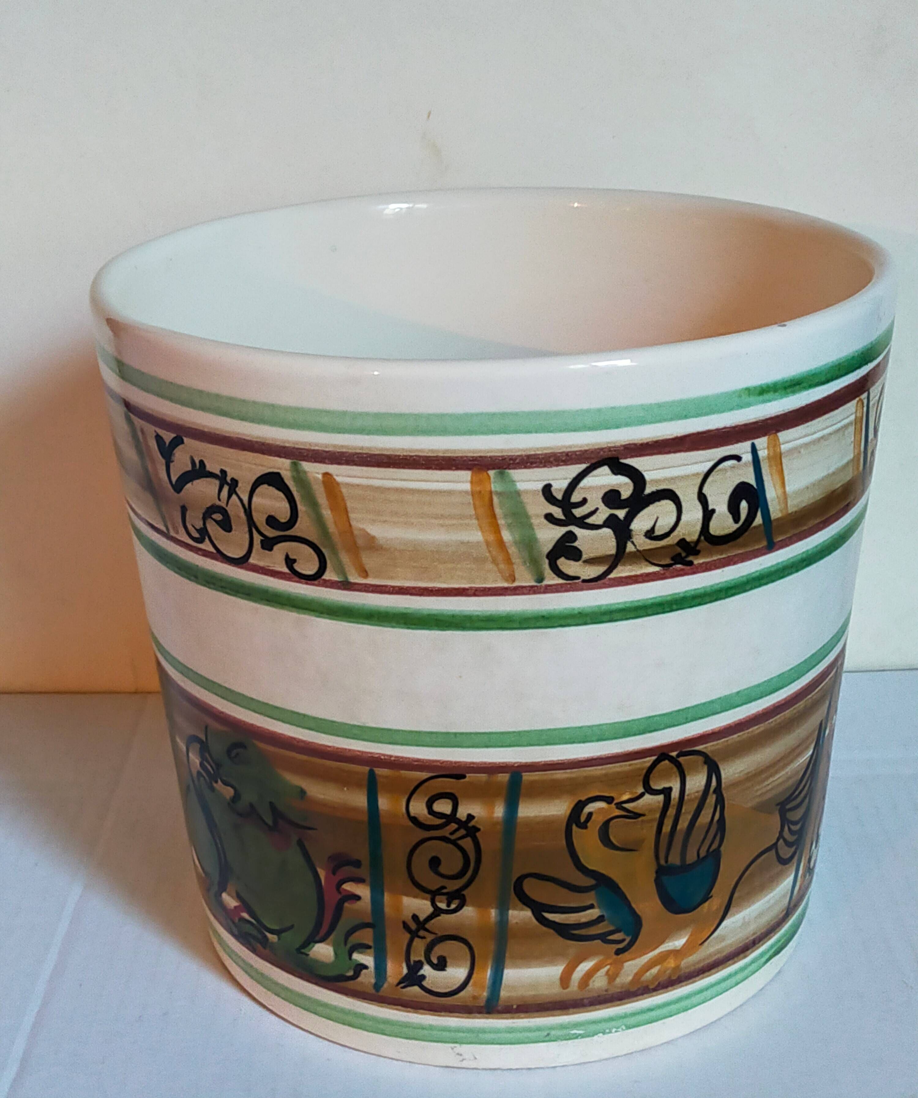 XXL ceramic planter from Saint-Pair-Sur-Mer from the NEUSTRICER earthenware factory, 1960s