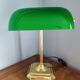 Lampe banquier en laiton et verre vintage