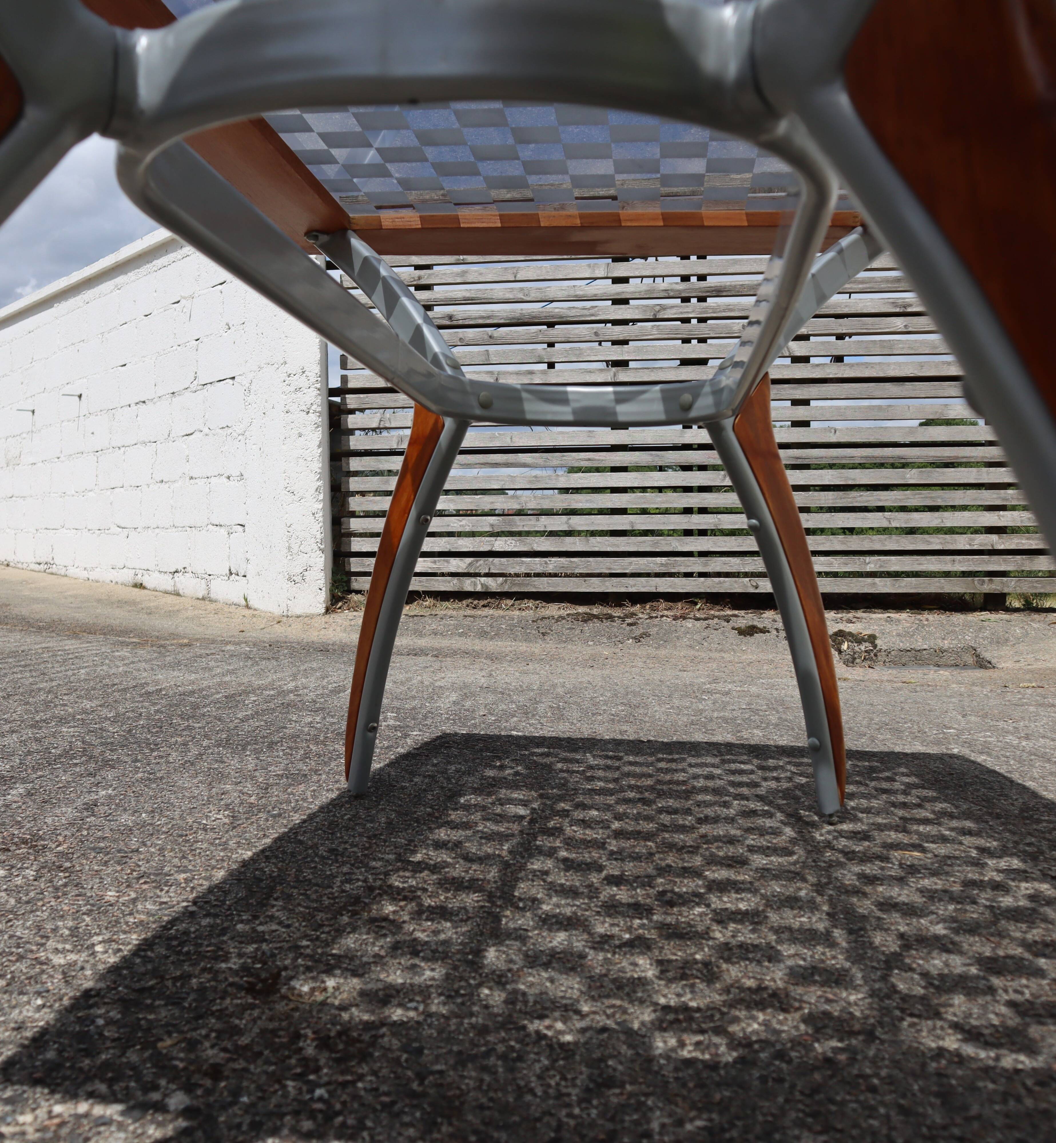 Italian Glass-Wood and Metal Dining Table - Italian Design Dinner Table - 8