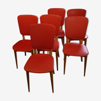 Série de 6 chaises vintage année 60