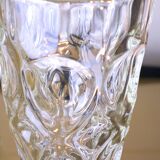 Pair of cut crystal vases, France 1970s