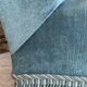 Fauteuil crapaud bas ancien en velours bleu