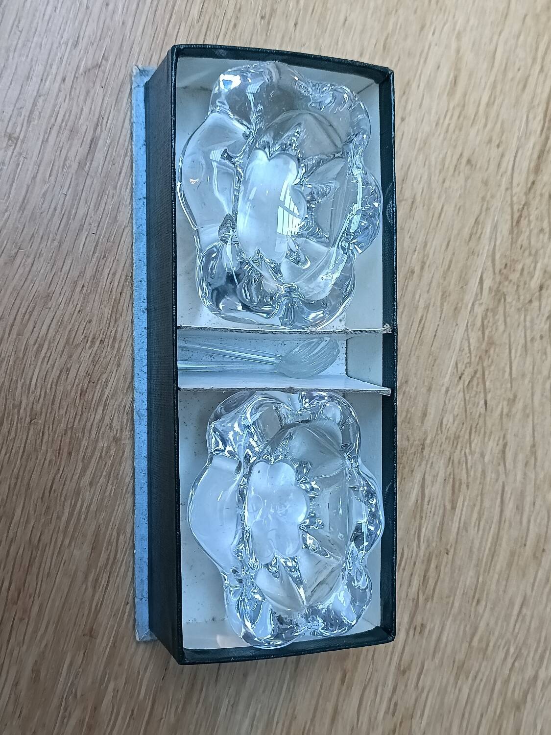 Pair of Daum crystal salt cellars