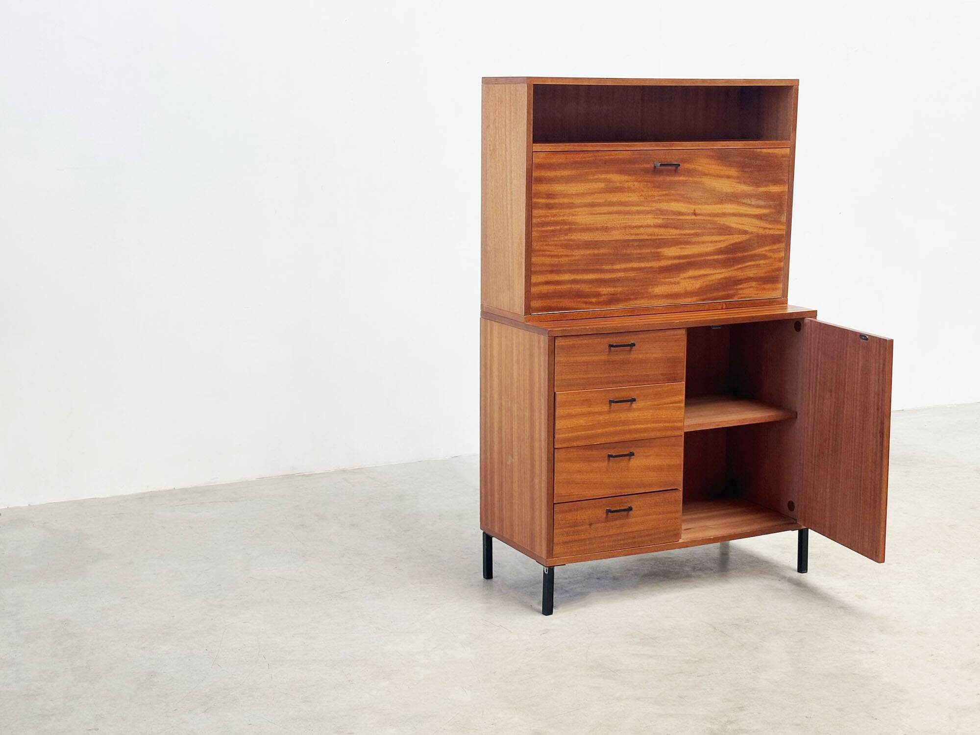 Vintage teak cabinet or secretaire by Simpla Lux