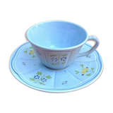 Cup / saucer for lunch hand-painted floral decoration france stamp lc