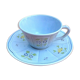 Cup / saucer for lunch hand-painted floral decoration france stamp lc