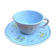 Cup / saucer for lunch hand-painted floral decoration france stamp lc