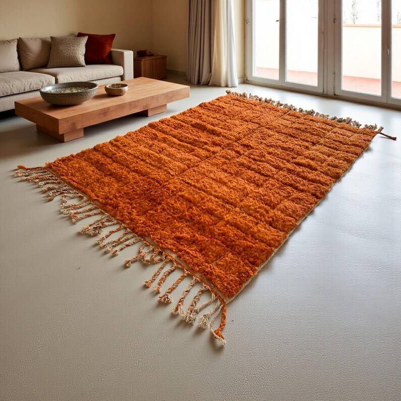 Orange tapis artisanal 200cmx300cm