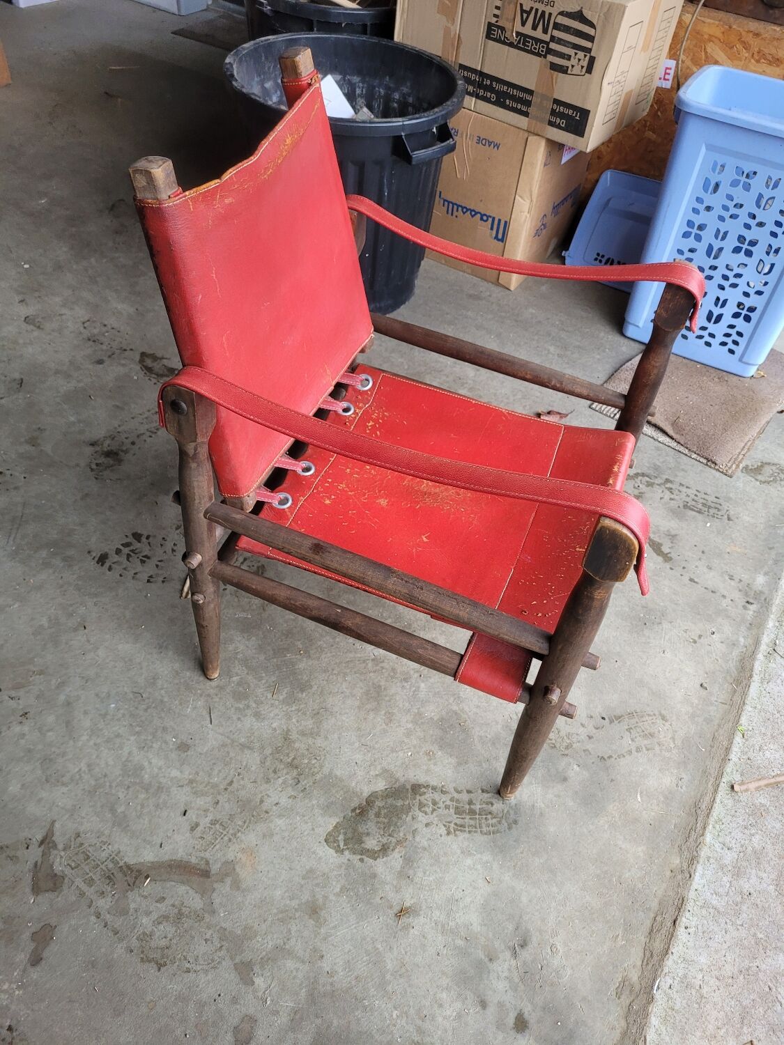 Vintage leather safari chair