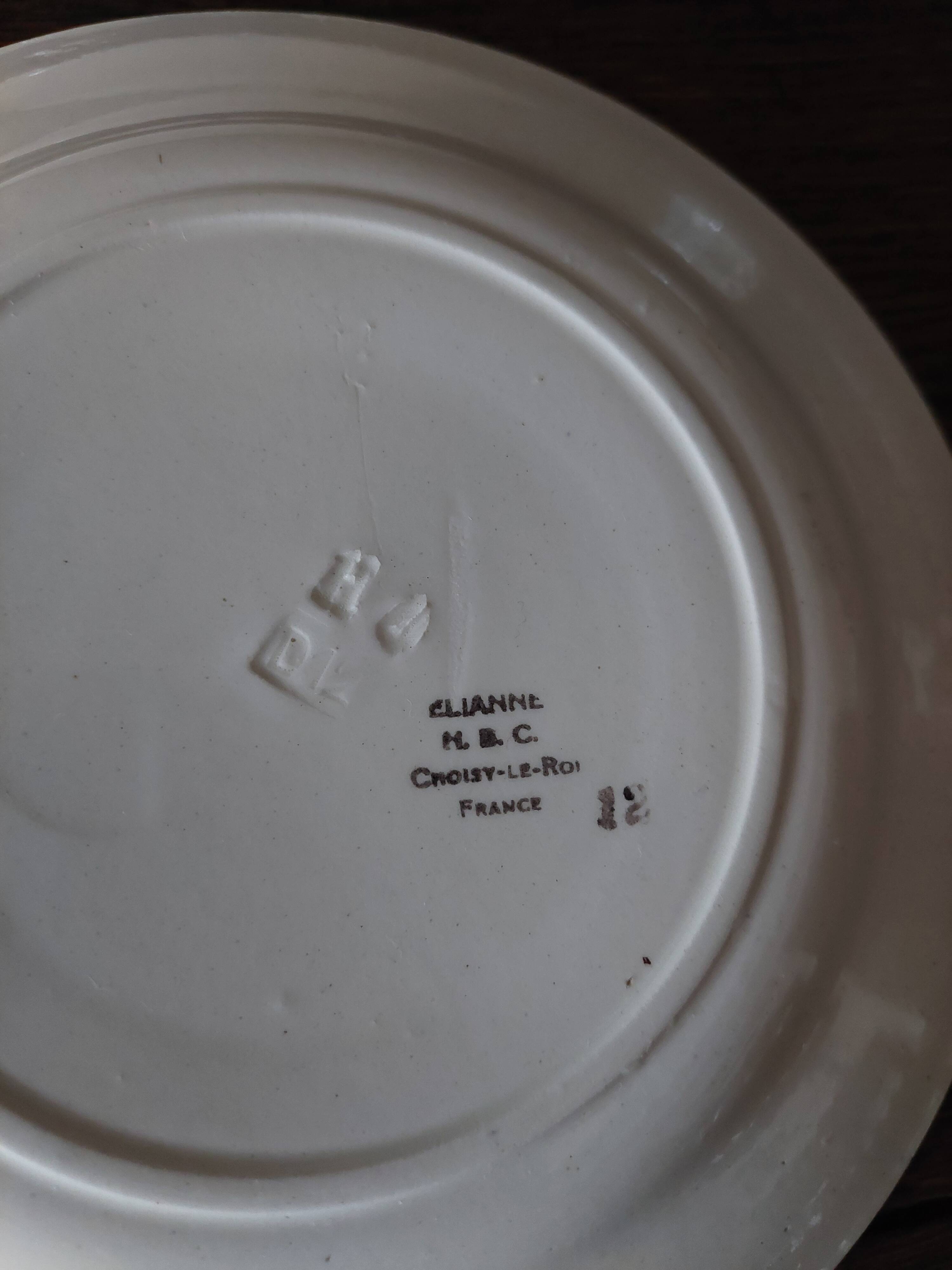 Flat plates set of four HBC Choisy le Roi Elianne decor