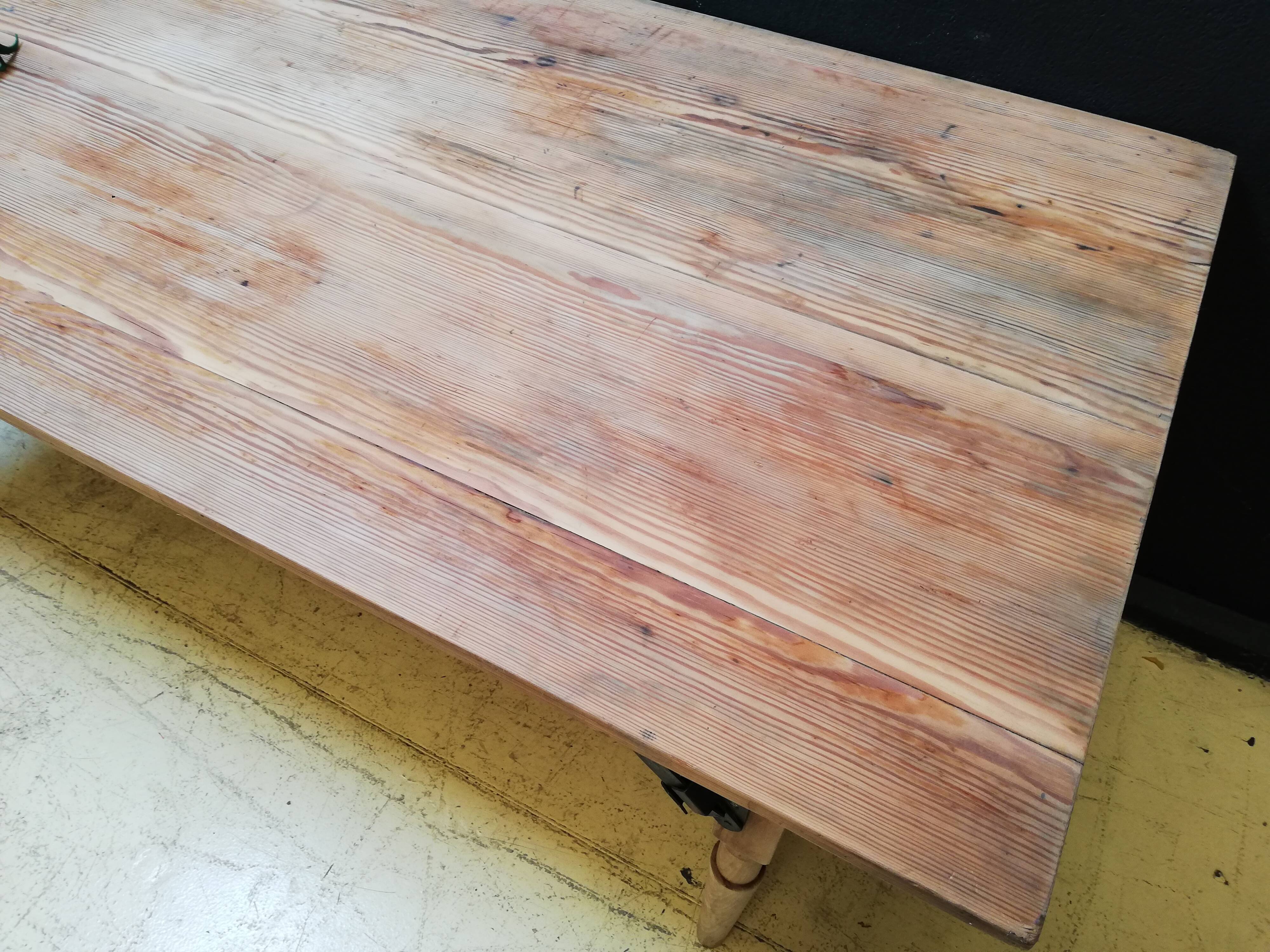 Folding table in wood brewery-guinguette, 6/8 cutlery