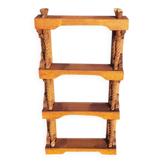 Étagère de bateau 4 niveaux en bois et corde