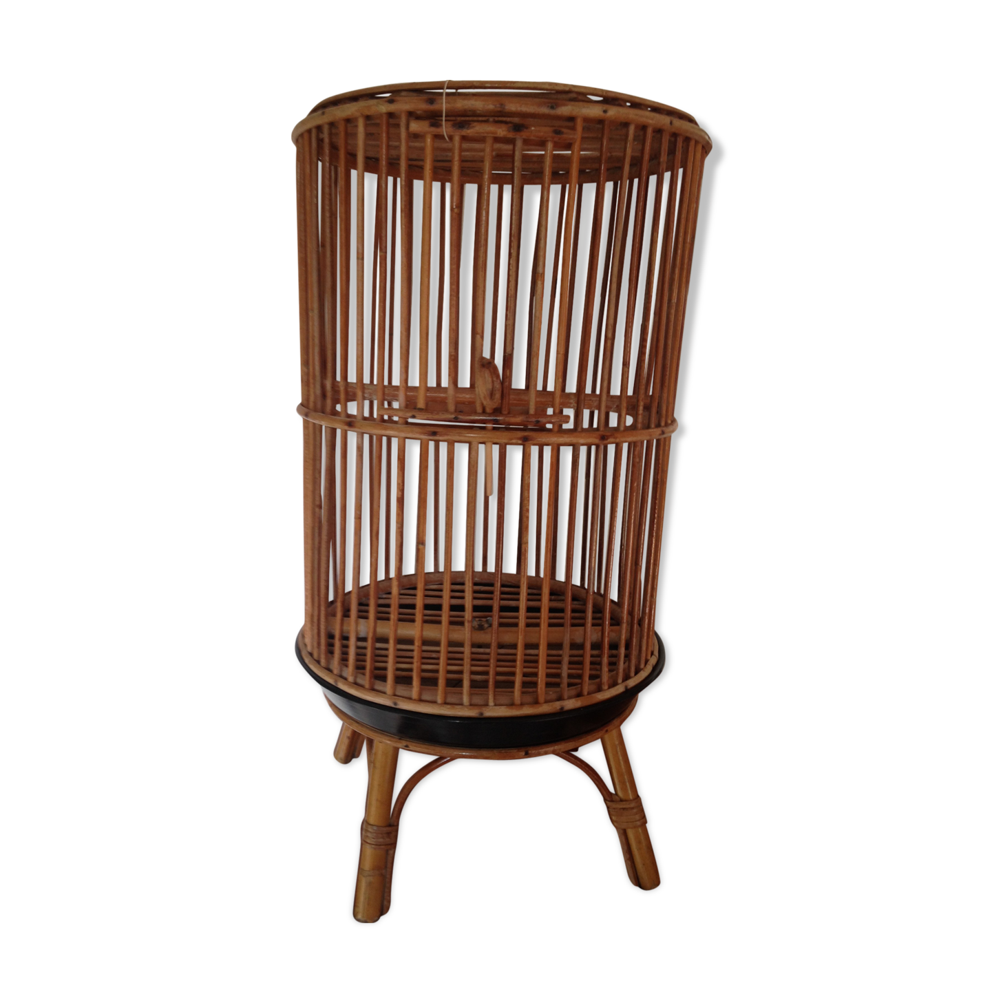 Round rattan wicker cage