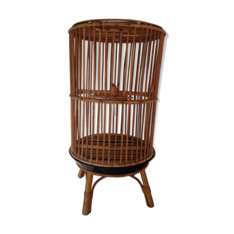 Round rattan wicker cage