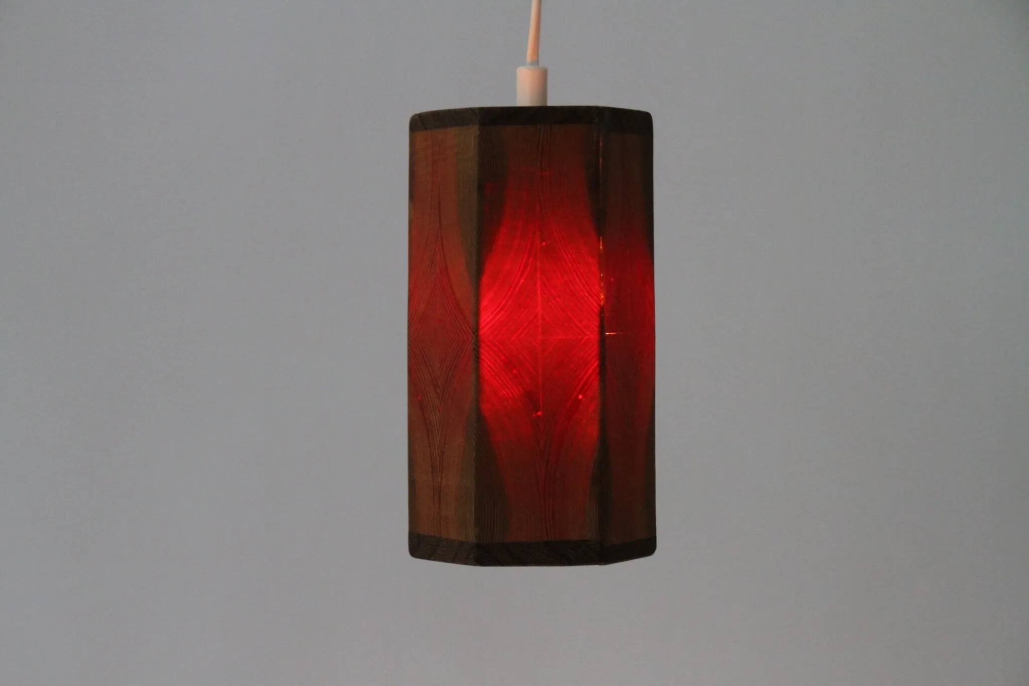 Hexagonal Pine Pendant Lamp – Sweden, 1970s