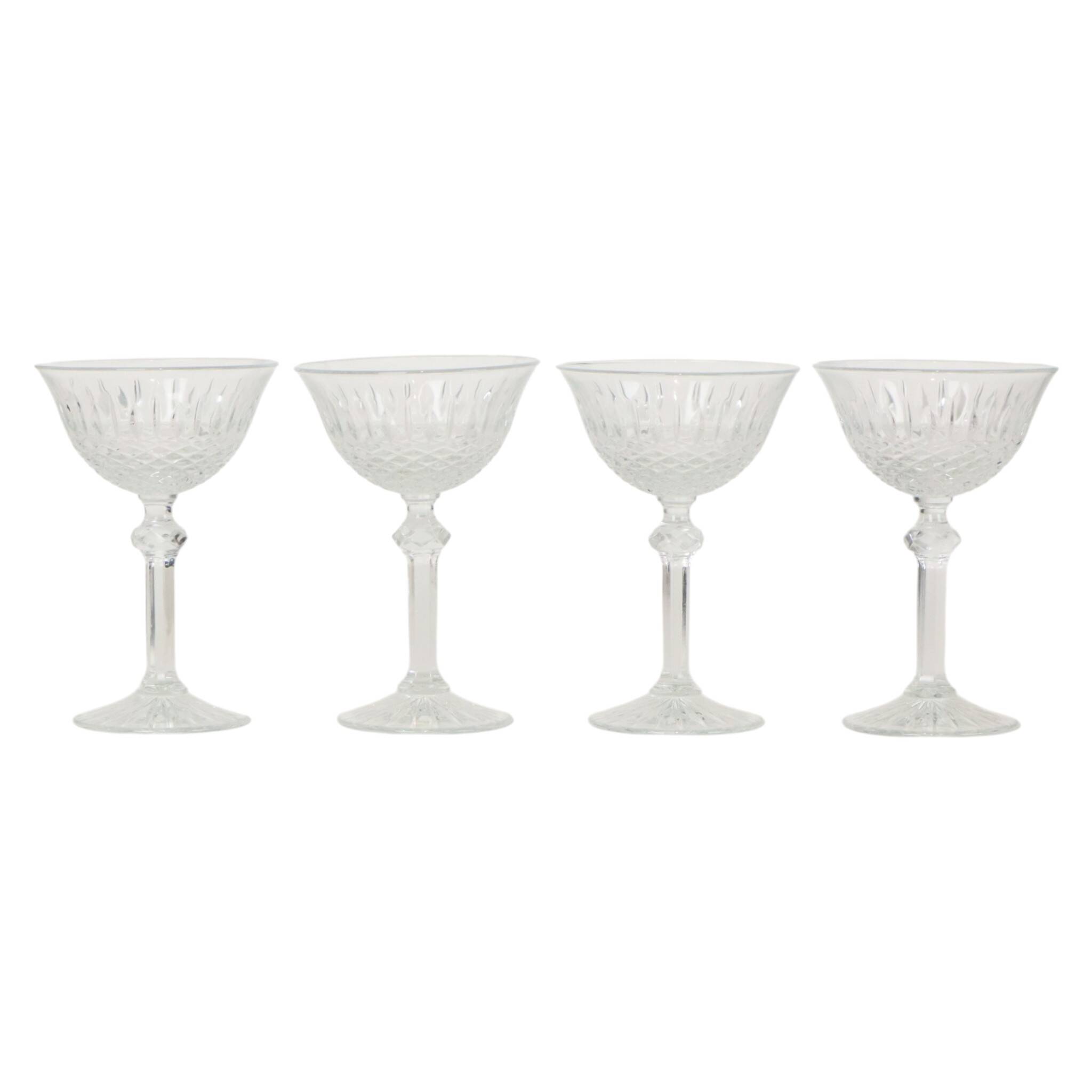 Set of 7 Regency Fidenza Crystal Champagne Glasses