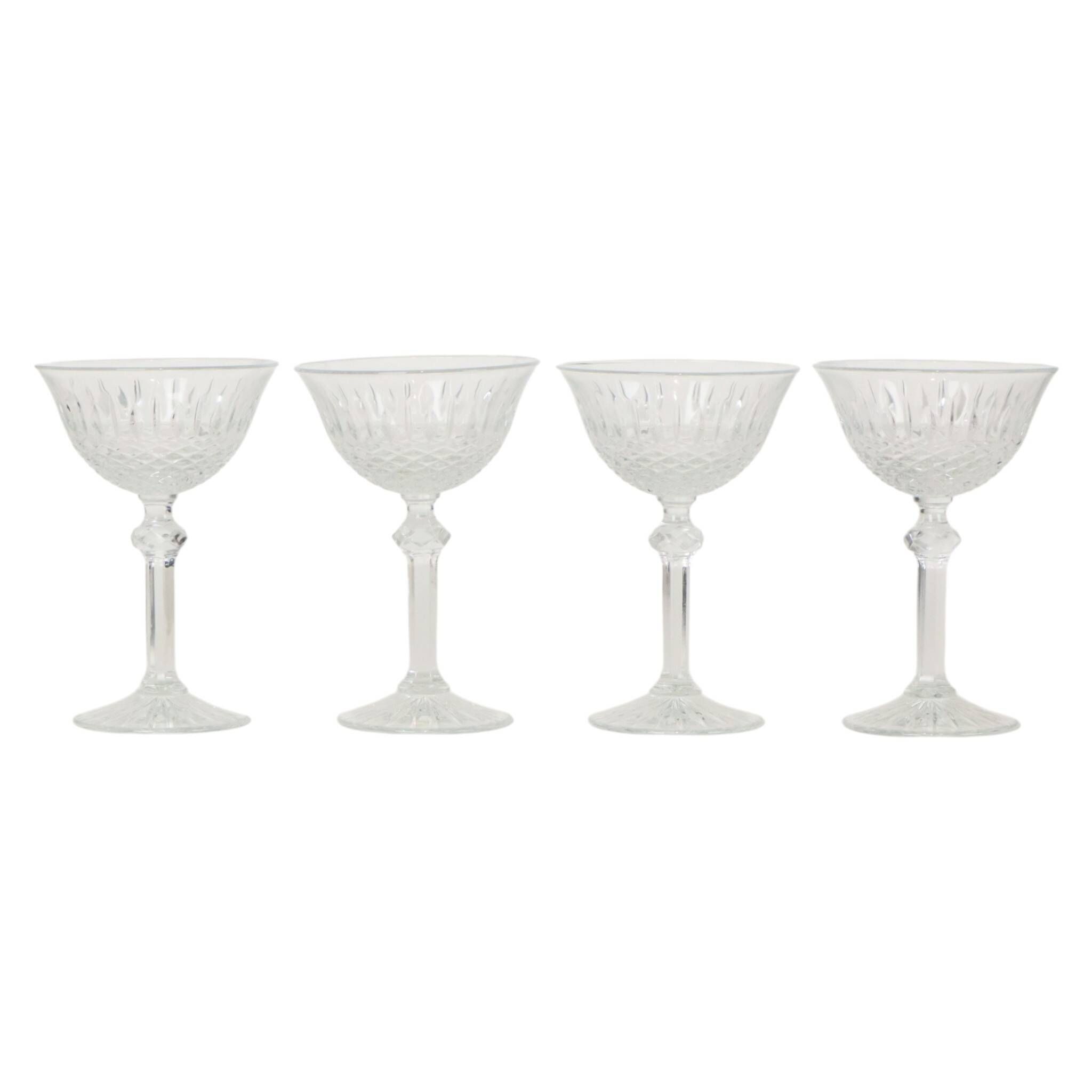 Set of 7 Regency Fidenza Crystal Champagne Glasses