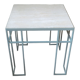 Bout de canapé, table basse en metal et travertin
