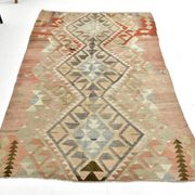 5x7 Brown & Red Turkish Vintage Kilim Rug 148x223Cm SK 35162