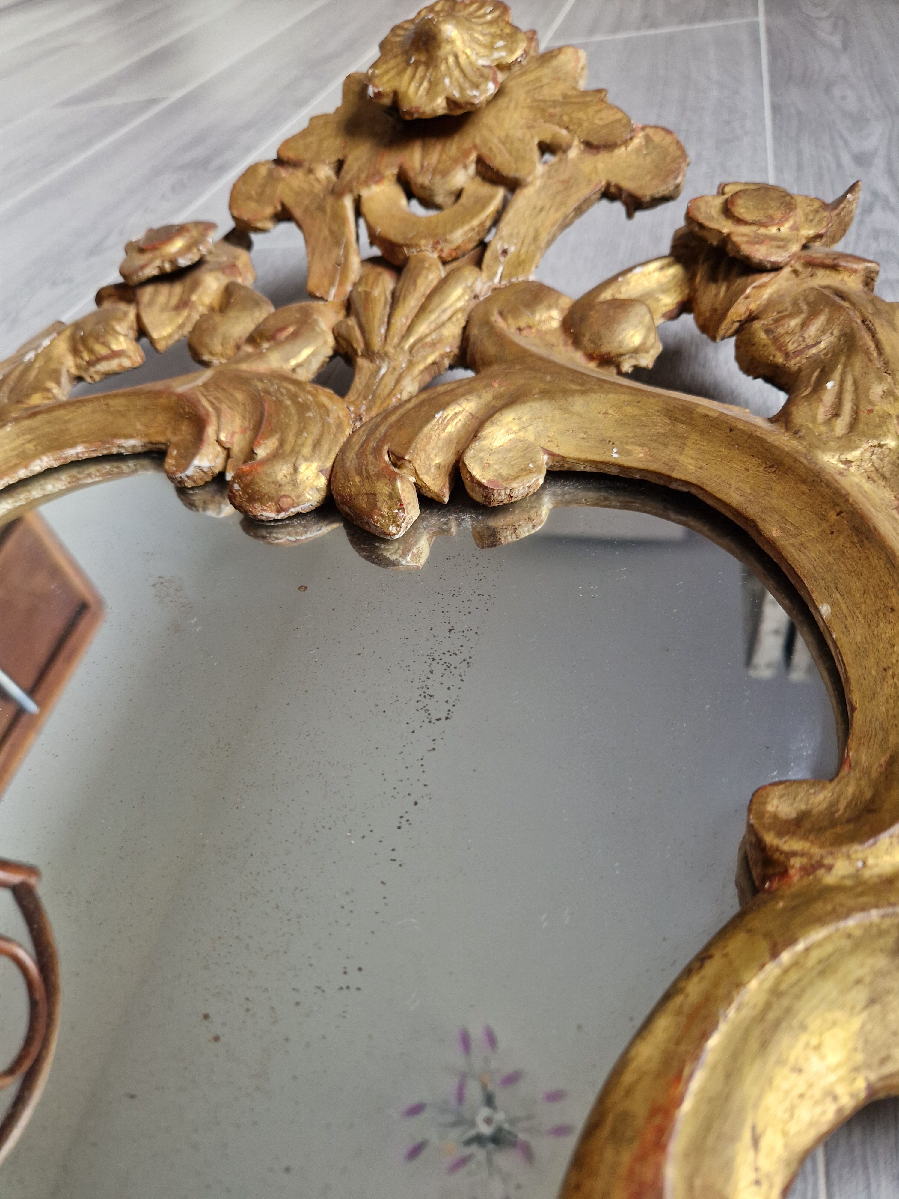 Miroir baroque doré 70 x 45 cm
