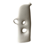 Raw white stoneware vase