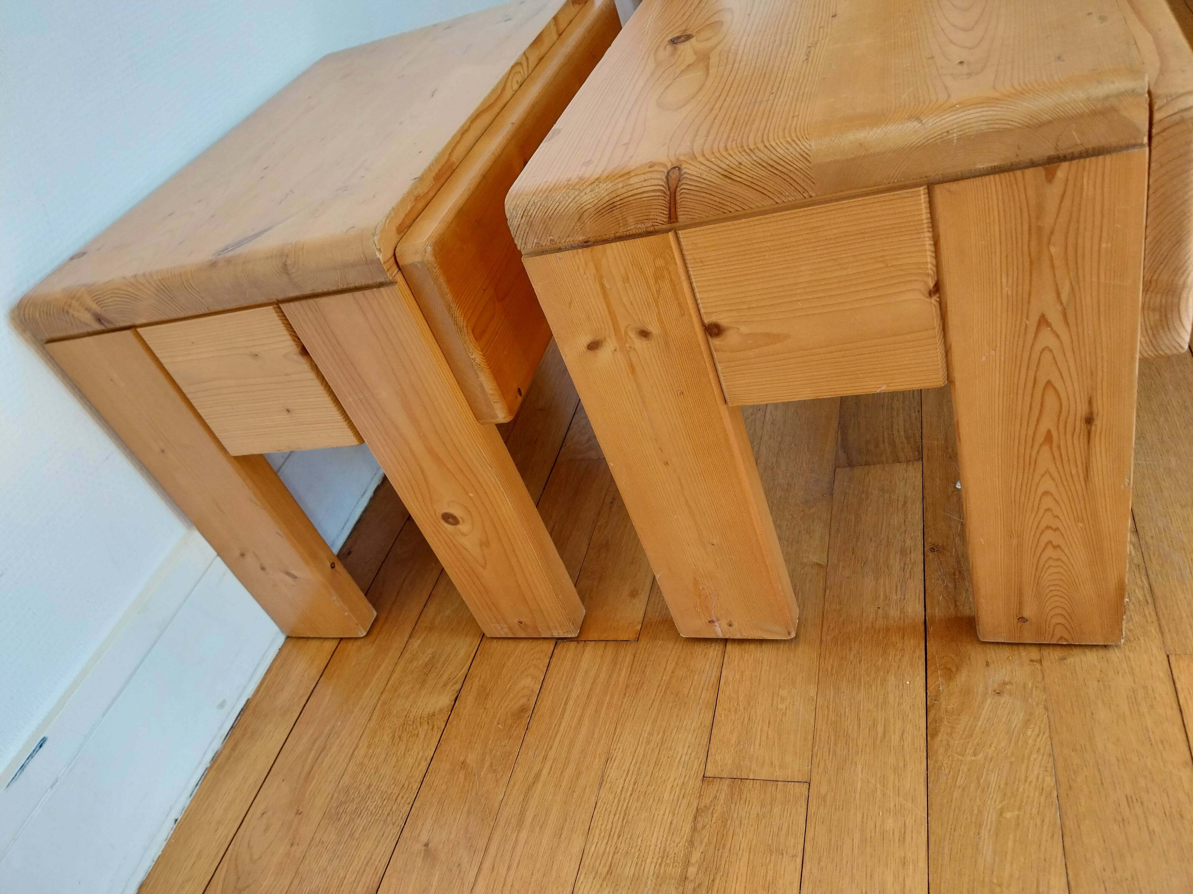 Pair of bedside tables Charlotte Perriand Les Arcs