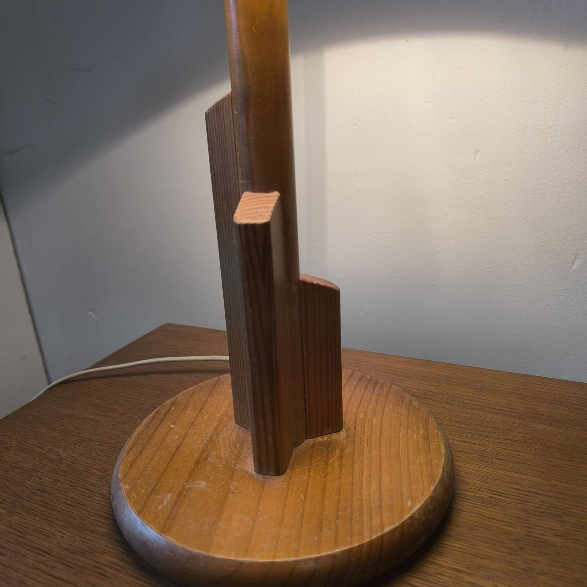 1980s pine table lamp