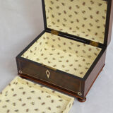 Victorian rosewood jewellery box with tray