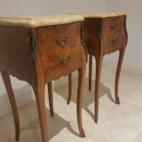 Pair of bedside tables marble top