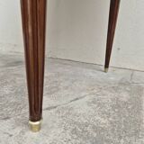 Louis XVI style mahogany bouillotte table in marquetry and bronze