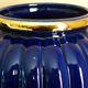Vase en céramique émaillée vintage, bleu cobalt et dorure, maison Lancel Paris